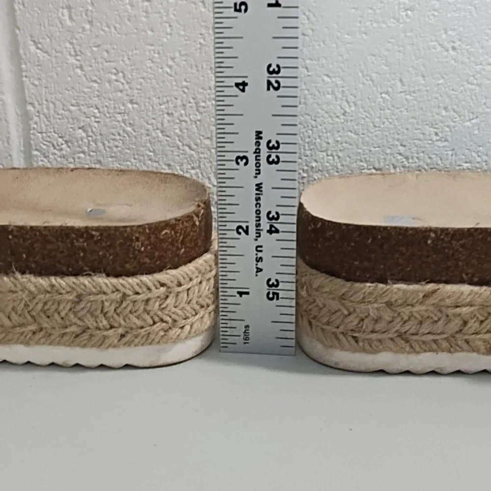 Dolce Vita Tan Espadrille Slide Platform Shoes